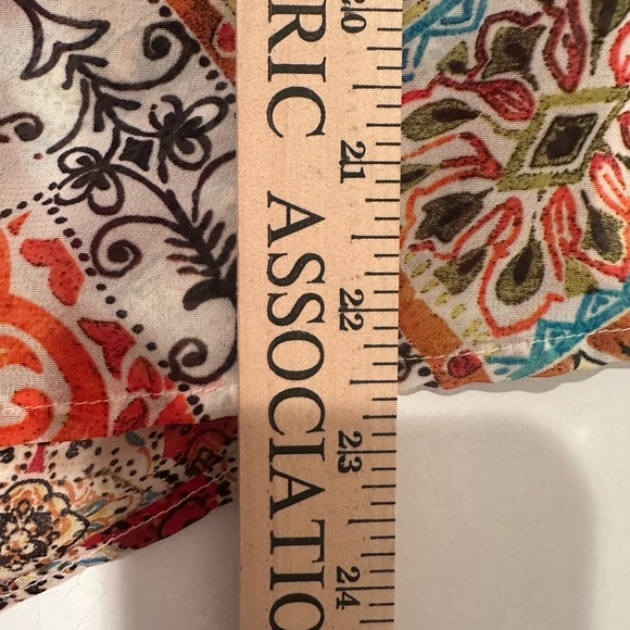 Fig and Flower Sleeveless Blouse Boho Lace Petite XL Lightweight Pearl Button - Picture 5 of 7